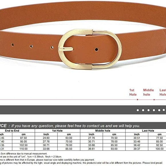 Womens Belts for Jeans Faux Leather Strap main image 7
